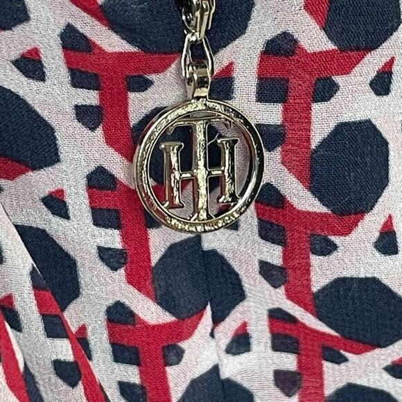 Tommy Hilfiger High Neck Ruffle High Low Tiered Spaghetti Strap Dress Size 14 - Picture 4 of 10